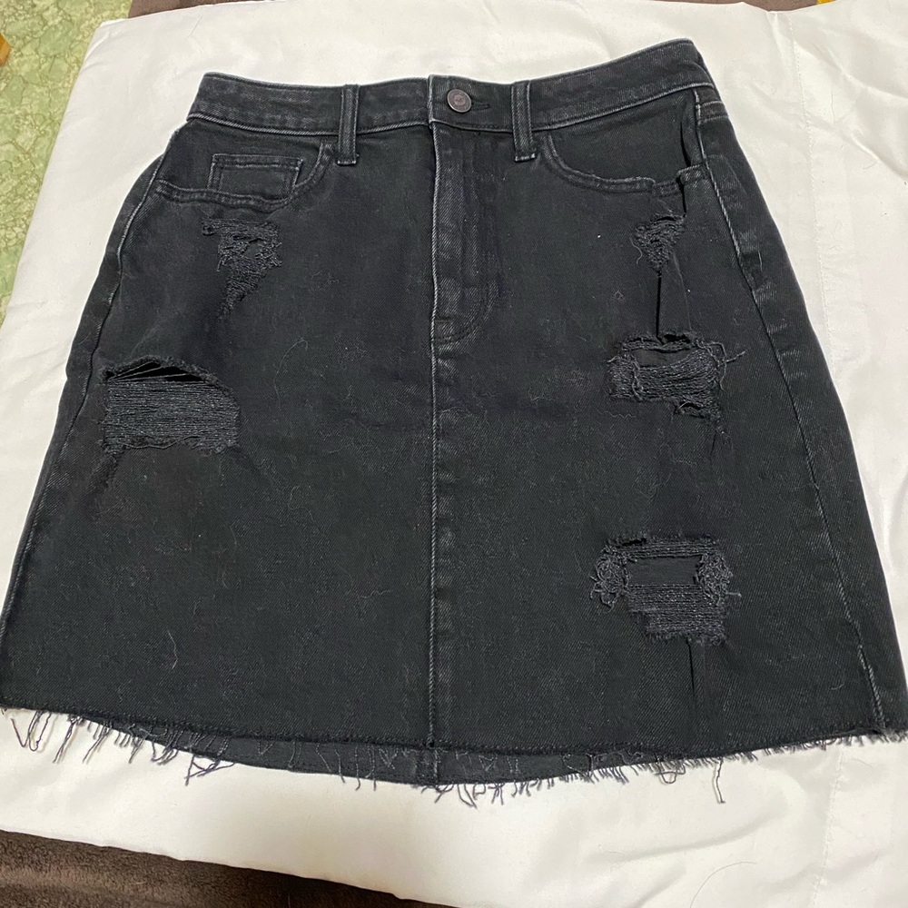 Black jean skirt